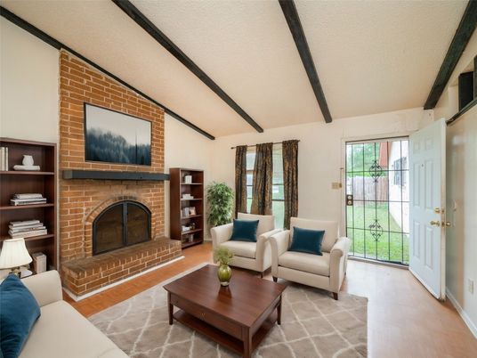 Fireplace, Interior, Living room, Stone Walls, Wooden Beams