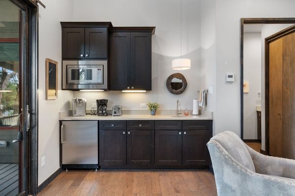Interior, Kitchen, Pendant Lights, Stainless Steel Appliances, Wood Texture Flooring
