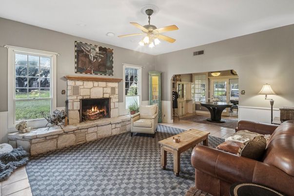 Billiard Table, Fireplace, Game Room, Interior, Living room