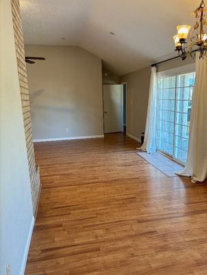 Chandelier, Empty room, Interior, Wood Texture Flooring