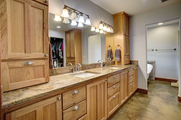 Bathroom, Dual Sink Vanities, Interior, Recessed Lighting, Walk-in Closets