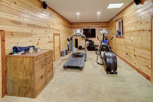 Fitness Equipment, Interior, Recessed Lighting, Wooden Walls