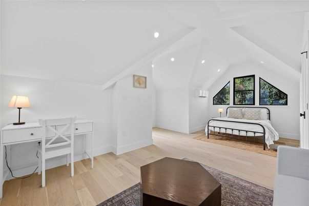 Bedroom, Home Office, Interior, Recessed Lighting, Wood Texture Flooring