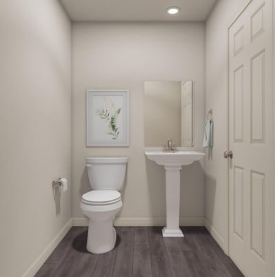 Bathroom, Interior, Recessed Lighting, Wood Texture Flooring