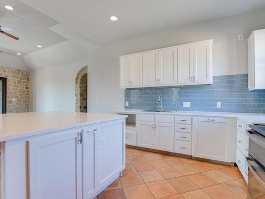 Interior, Kitchen, Recessed Lighting, Stone Walls