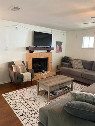 Fireplace, Interior, Living room, Wood Texture Flooring