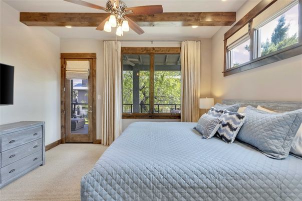 Bedroom, Interior, Recessed Lighting, Wooden Beams