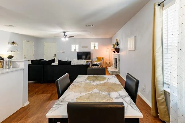 Dining room, Interior, Living room, Wood Texture Flooring