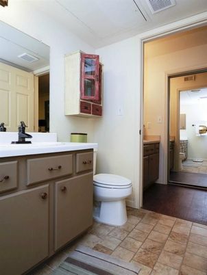 Bathroom, Glass Shower, Interior, Wood Texture Flooring