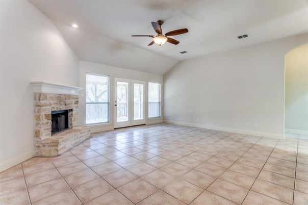 Empty room, Fireplace, Interior, Recessed Lighting