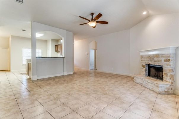 Empty room, Fireplace, Interior, Recessed Lighting