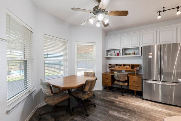 Home Office, Interior, Kitchen, Stainless Steel Appliances, Wood Texture Flooring