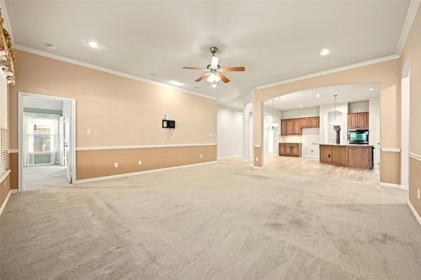 Empty room, Interior, Kitchen, Recessed Lighting