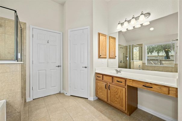 Bathroom, Dual Sink Vanities, Glass Shower, Interior