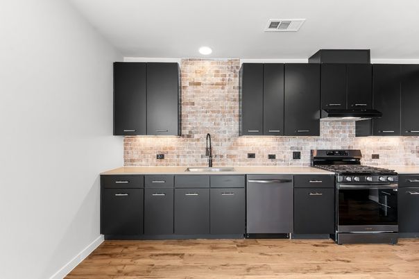 Interior, Kitchen, Recessed Lighting, Wood Texture Flooring