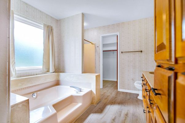 Bathroom, Interior, Wood Texture Flooring