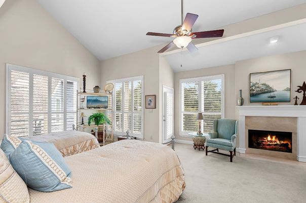 Bedroom, Fireplace, Interior, Recessed Lighting