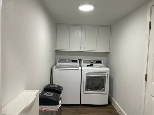 Interior, Recessed Lighting, Washer, Wood Texture Flooring