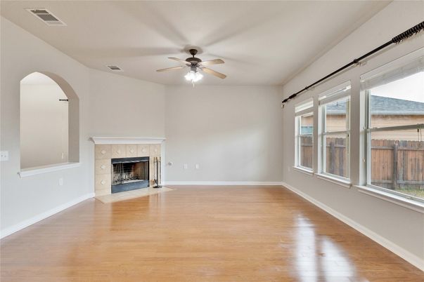 Empty room, Fireplace, Interior, Wood Texture Flooring