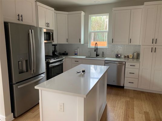Interior, Kitchen, Stainless Steel Appliances, Wood Texture Flooring