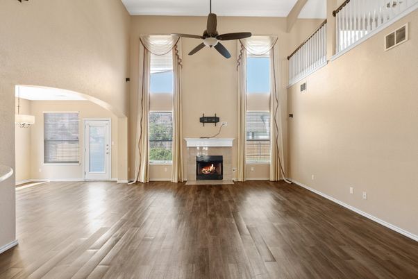 Empty room, Fireplace, Interior, Wood Texture Flooring