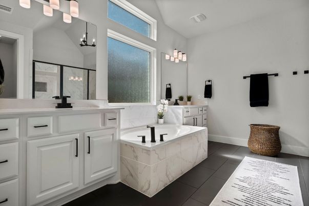 Bathroom, Dual Sink Vanities, Interior, Pendant Lights