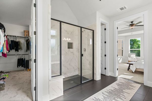Bathroom, Bedroom, Glass Shower, Interior, Marble Walls
