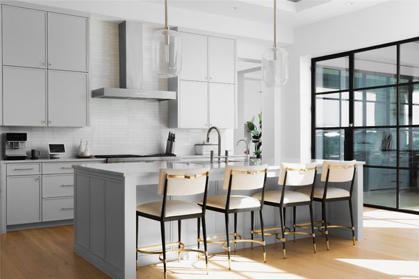 Interior, Kitchen, Pendant Lights, Wood Texture Flooring