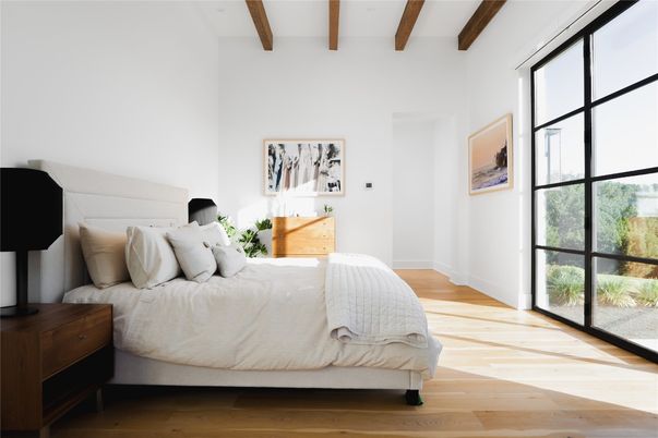 Bedroom, Interior, Wooden Beams, Wood Texture Flooring