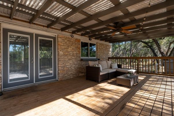 Exterior, Interior, Stone Walls, Wood Texture Flooring