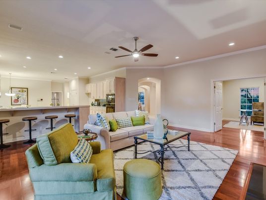 Interior, Kitchen, Living room, Pendant Lights, Recessed Lighting, Wood Texture Flooring