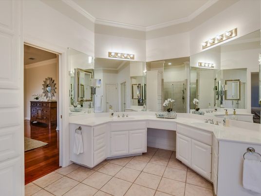 Bathroom, Dual Sink Vanities, Interior, Wood Texture Flooring