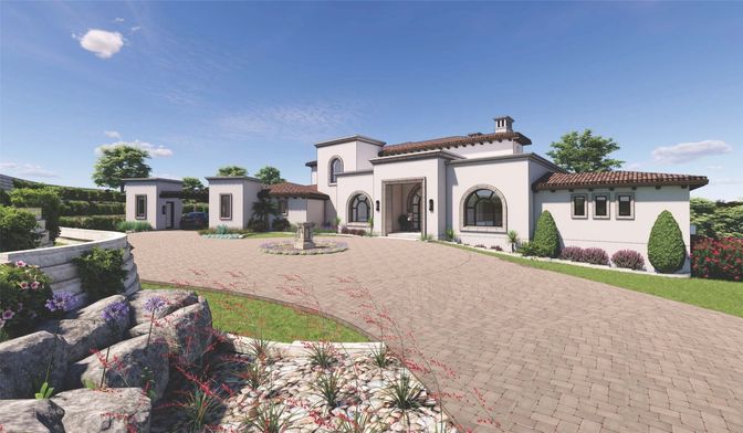 Backyard, Exterior, Facade, Spanish Mediterranean