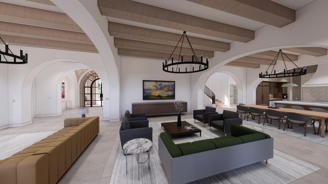 Chandelier, Dining room, Interior, Living room, Pendant Lights, Wooden Beams