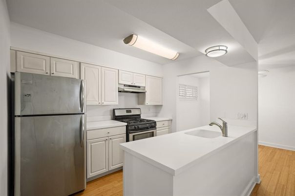 Interior, Kitchen, Stainless Steel Appliances, Wood Texture Flooring