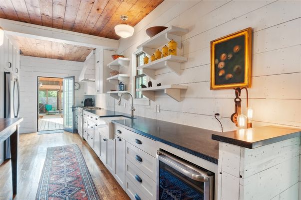 Interior, Kitchen, Stainless Steel Appliances, Wooden Ceilings, Wood Texture Flooring