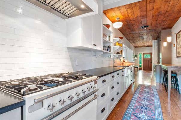 Interior, Kitchen, Stainless Steel Appliances, Wooden Ceilings, Wood Texture Flooring