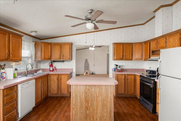Interior, Kitchen, Wood Texture Flooring