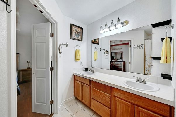 Bathroom, Dual Sink Vanities, Interior, Tile Countertops