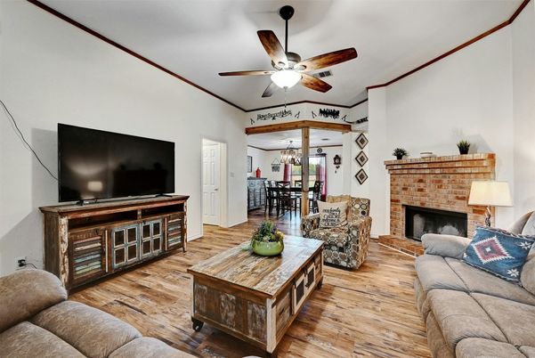 Chandelier, Dining room, Fireplace, Interior, Living room, Wood Texture Flooring
