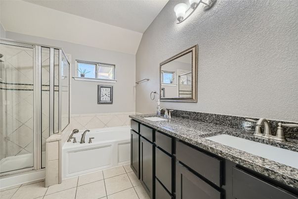 Bathroom, Dual Sink Vanities, Glass Shower, Interior