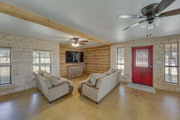 Interior, Living room, Stone Walls, Wooden Beams