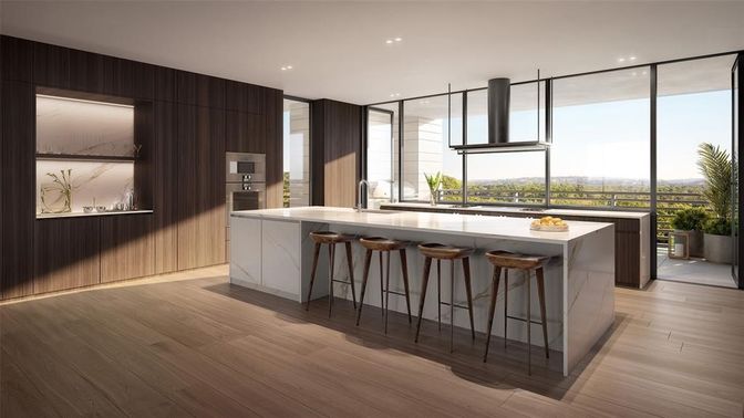 Interior, Kitchen, Recessed Lighting, Wood Texture Flooring