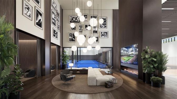 Fireplace, Interior, Pendant Lights, Wood Texture Flooring