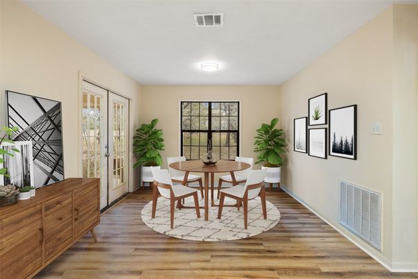 Dining room, Interior, Wood Texture Flooring