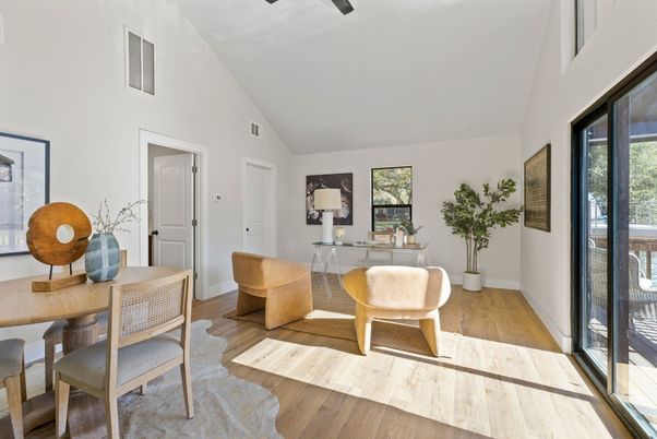 Dining room, Interior, Wood Texture Flooring
