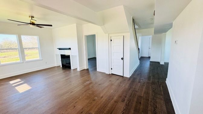 Empty room, Fireplace, Interior, Wood Texture Flooring