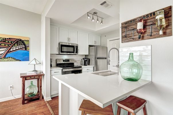 Interior, Kitchen, Stainless Steel Appliances, Wood Texture Flooring
