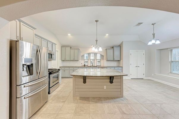 Interior, Kitchen, Pendant Lights, Recessed Lighting, Stainless Steel Appliances