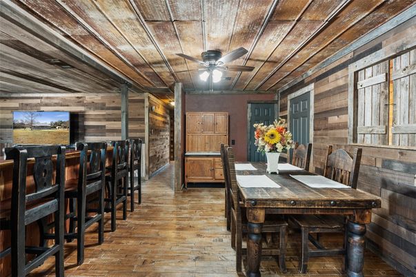 Dining room, Interior, Wooden Ceilings, Wood Texture Flooring, Wooden Walls